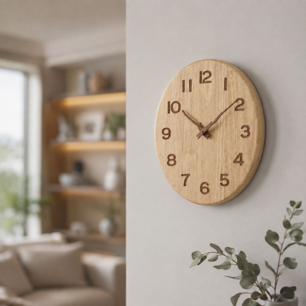 NatureDial Rustic Nordic Silent Wooden Wall Clock