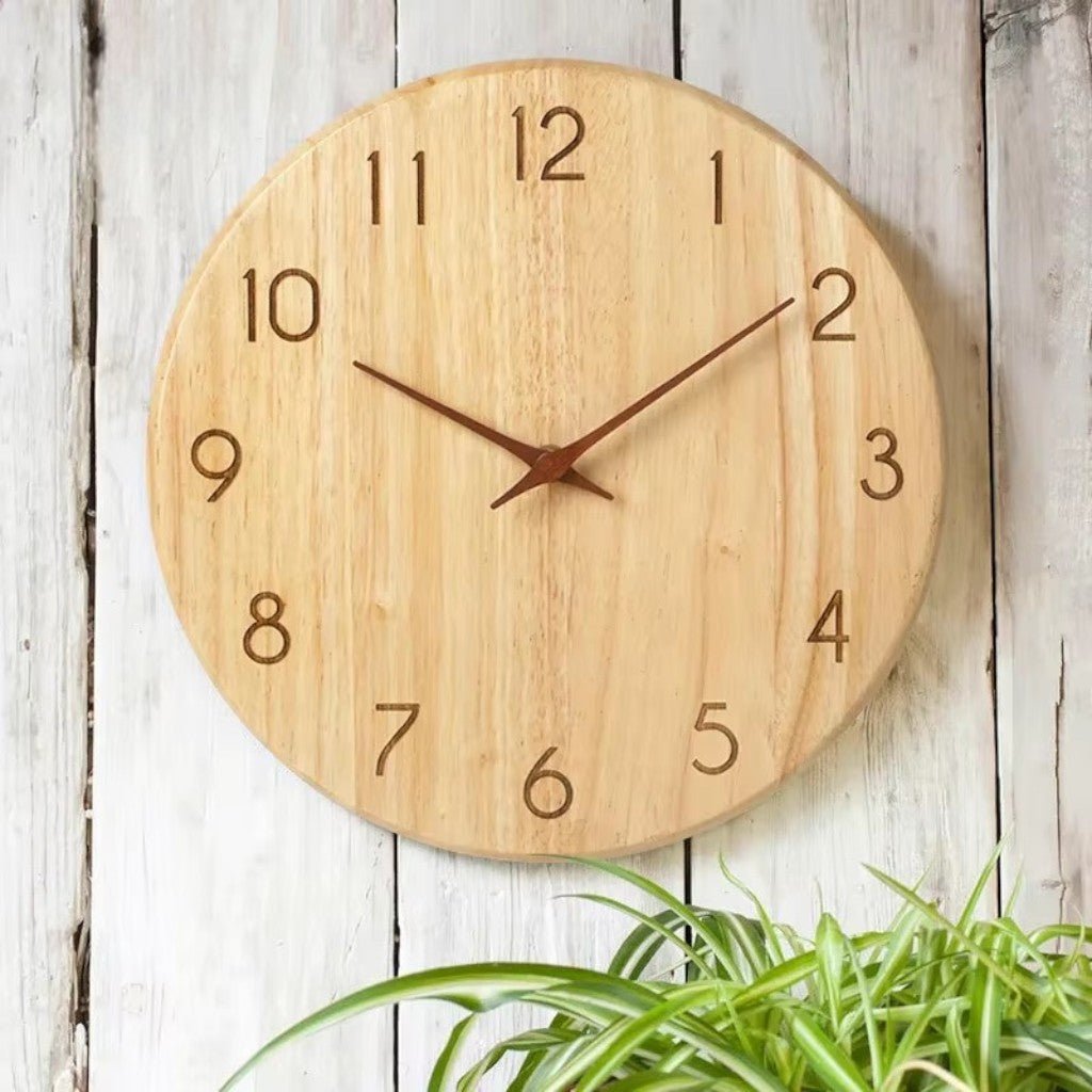 NatureDial Rustic Nordic Silent Wooden Wall Clock - Lattea Global