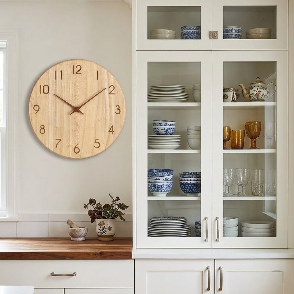 NatureDial Rustic Nordic Silent Wooden Wall Clock - Lattea Global