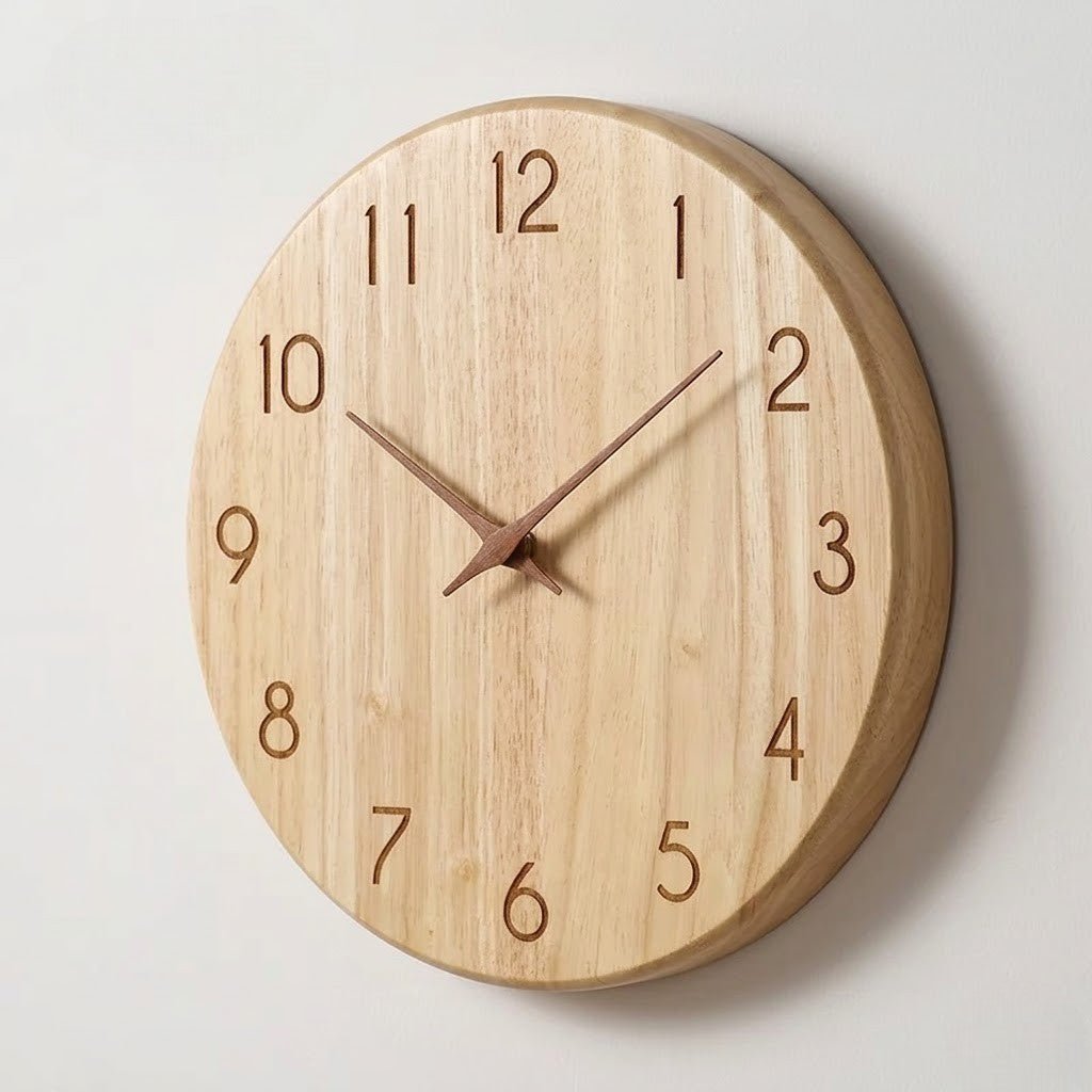 NatureDial Rustic Nordic Silent Wooden Wall Clock - Lattea Global