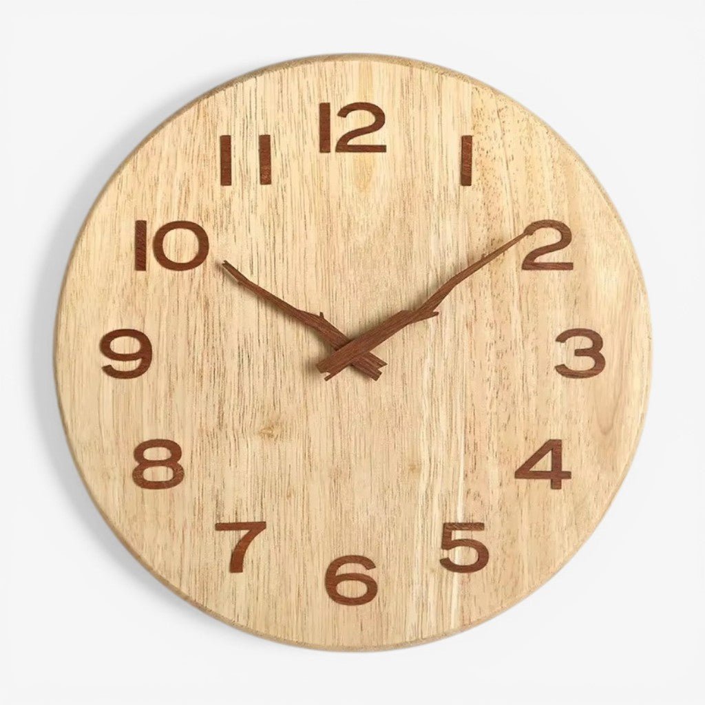 NatureDial Rustic Nordic Silent Wooden Wall Clock - Lattea Global