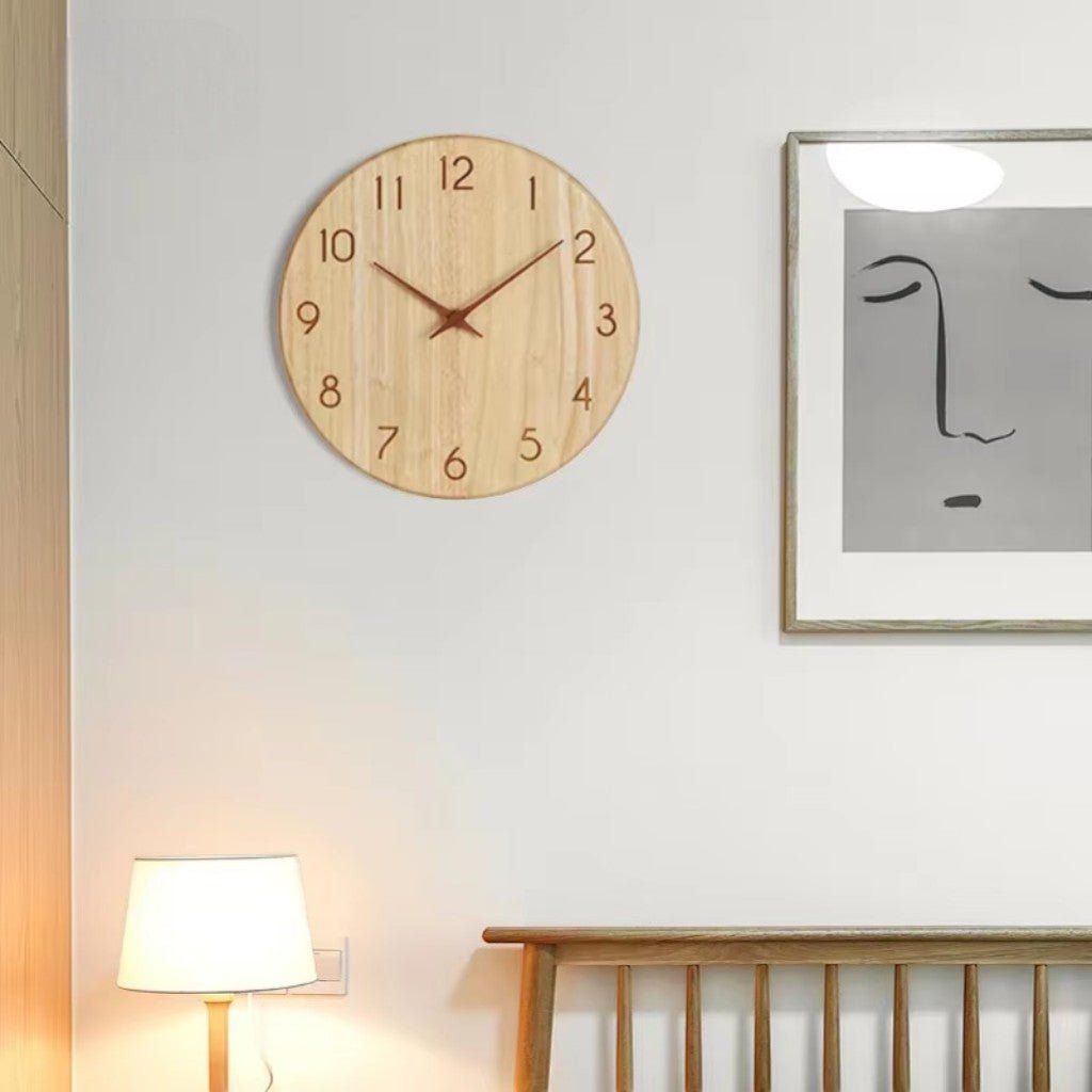 NatureDial Rustic Nordic Silent Wooden Wall Clock - Lattea Global