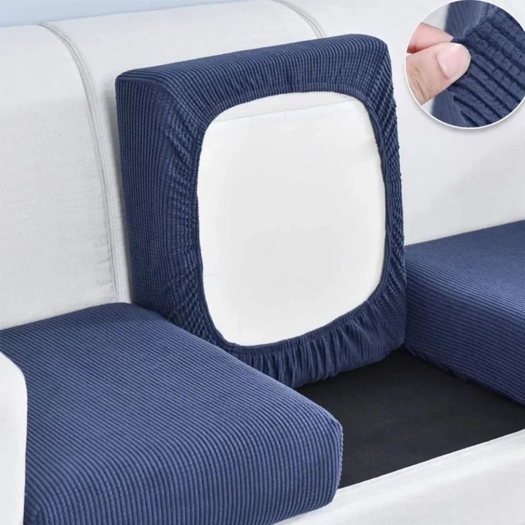 Navy Blue Pet Friendly Stretch Sofa Cover Washable Furniture Protector - Lattea Global