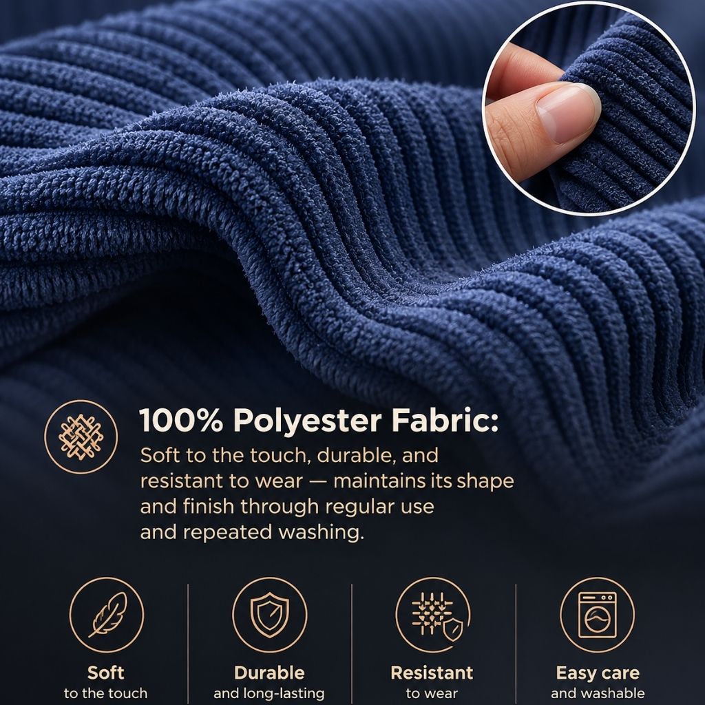 Navy Blue Pet Friendly Stretch Sofa Cover Washable Furniture Protector - Lattea Global