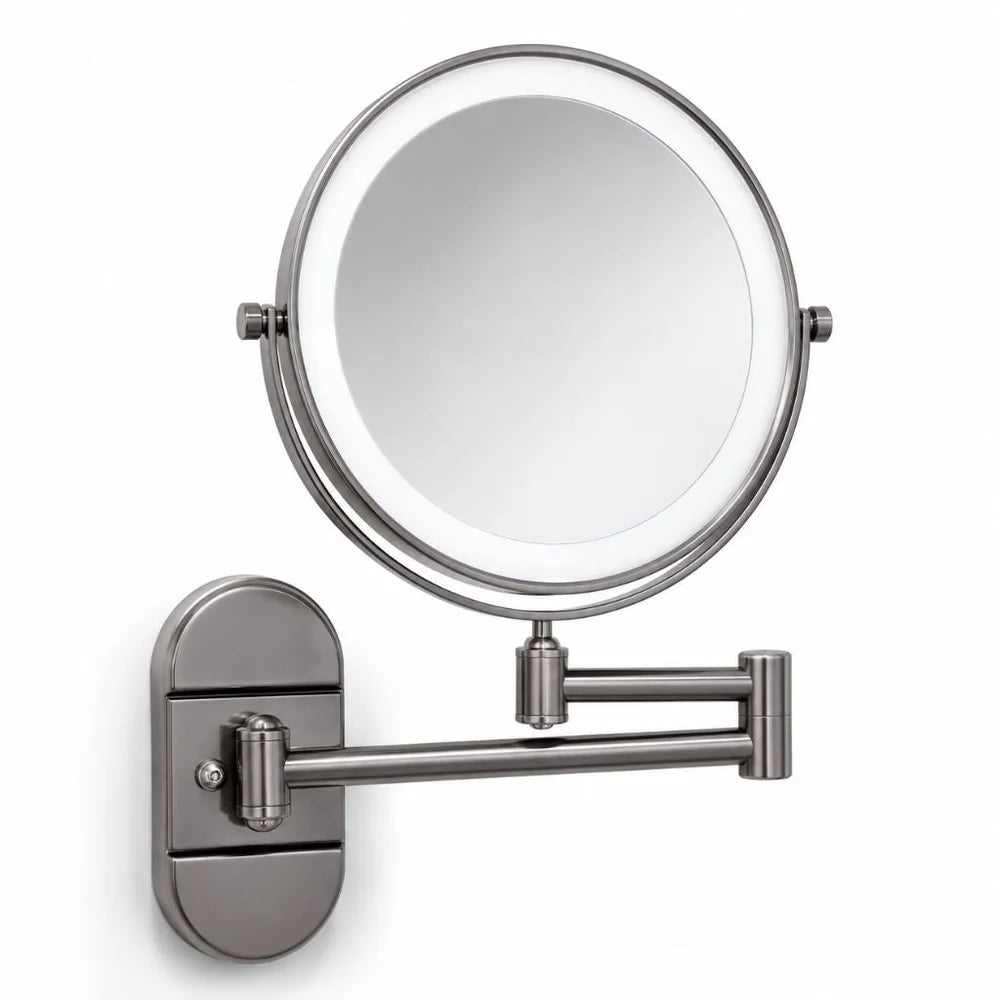 No-drill suction cup makeup mirror led light with folding arm – view 10