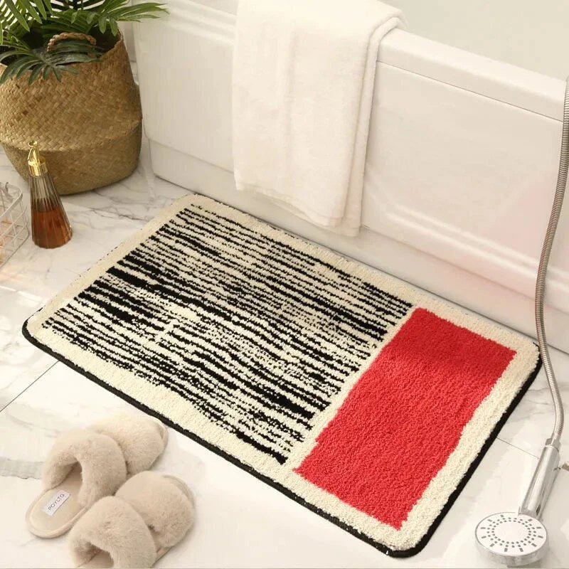Nordic Abstract Bath Mat – Hand - Crafted - Lattea Global