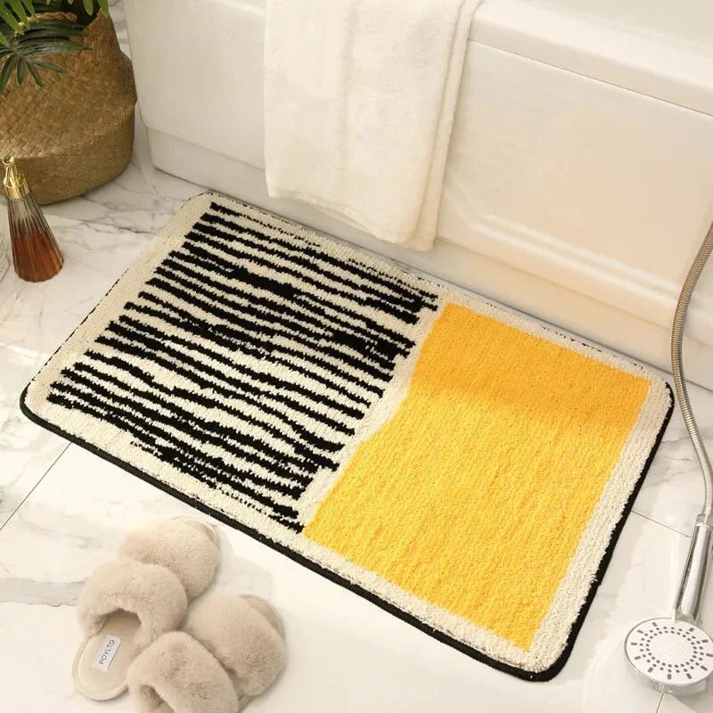 Nordic Abstract Bath Mat – Hand - Crafted - Lattea Global