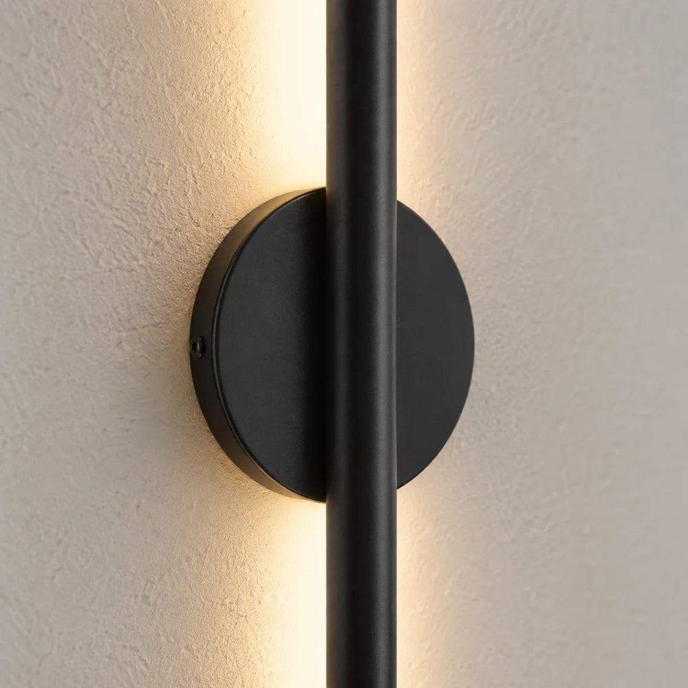 Nordic black linear led wall sconce slim design – view 7