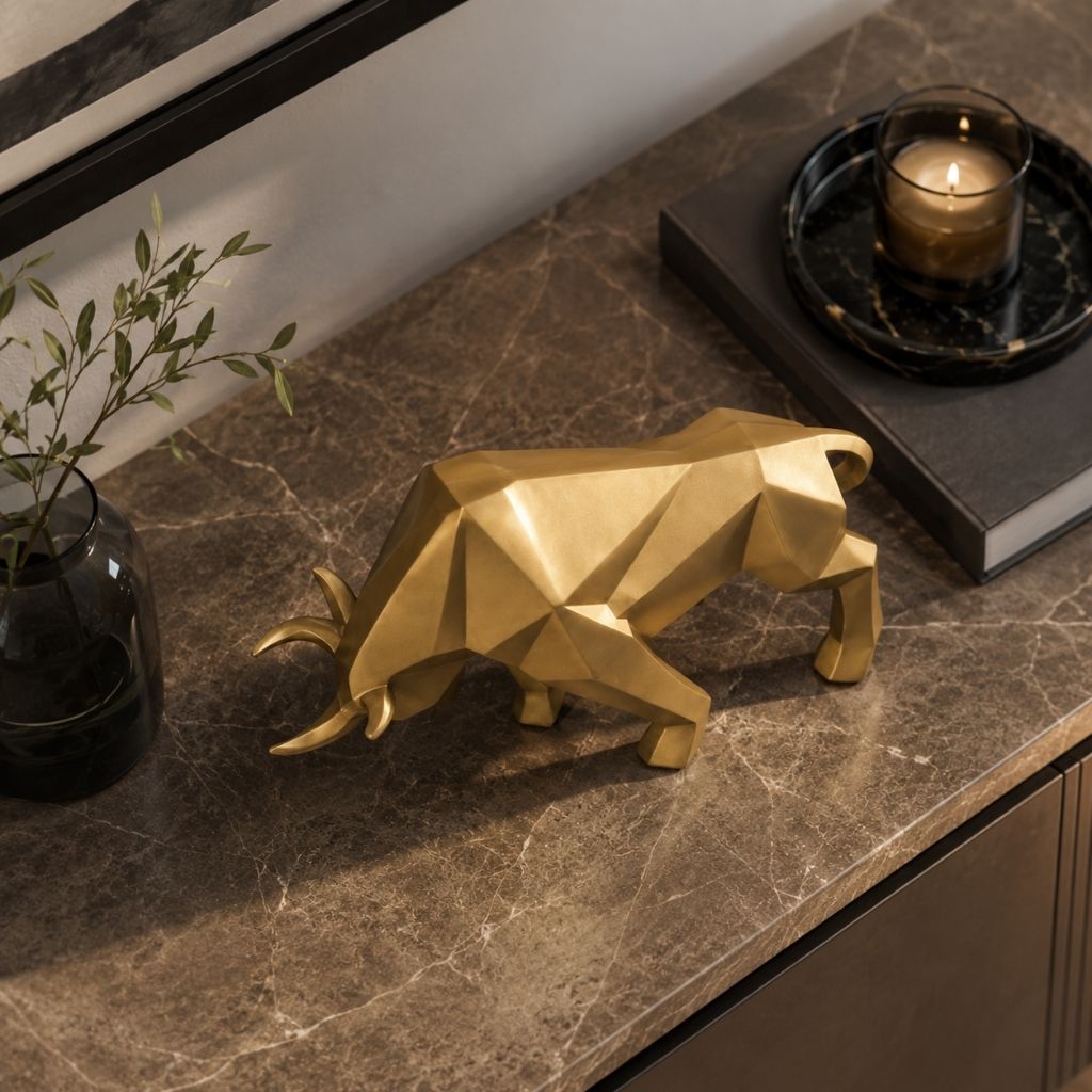 Nordic Bull Resin Sculpture