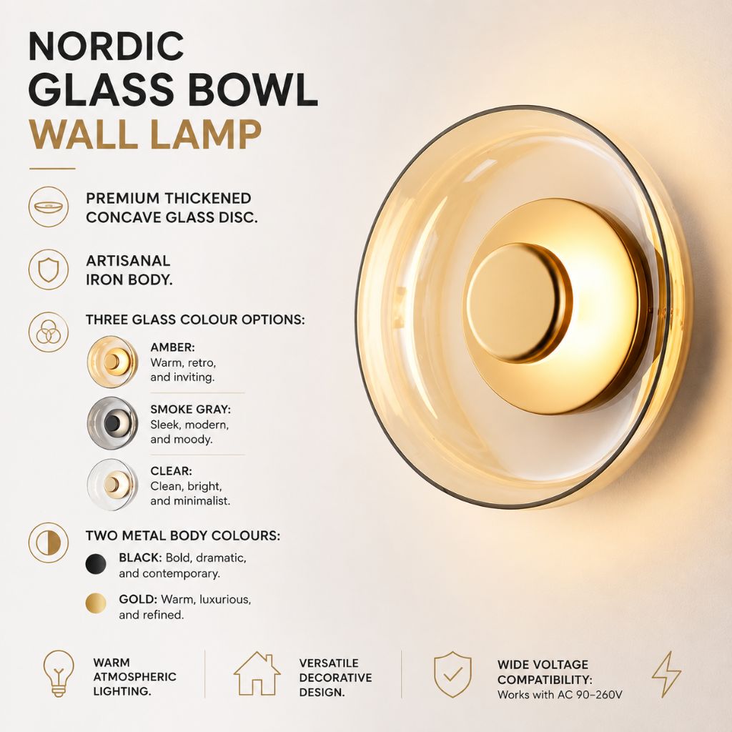 Nordic Glass Bowl Wall Lamp