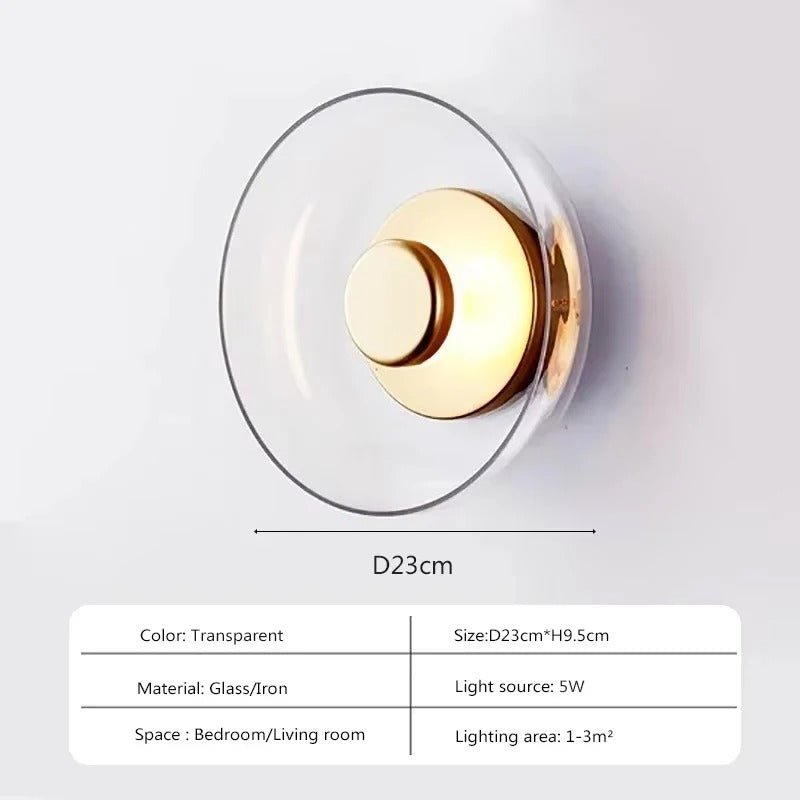 Nordic Glass Bowl Wall Lamp - Lattea Global