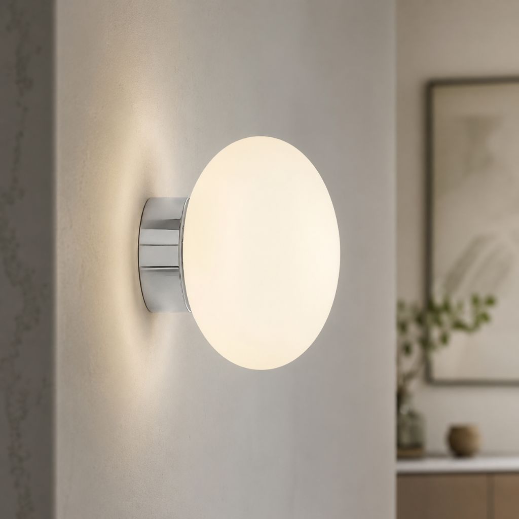 Nordic White Glass Orb Wall Sconce
