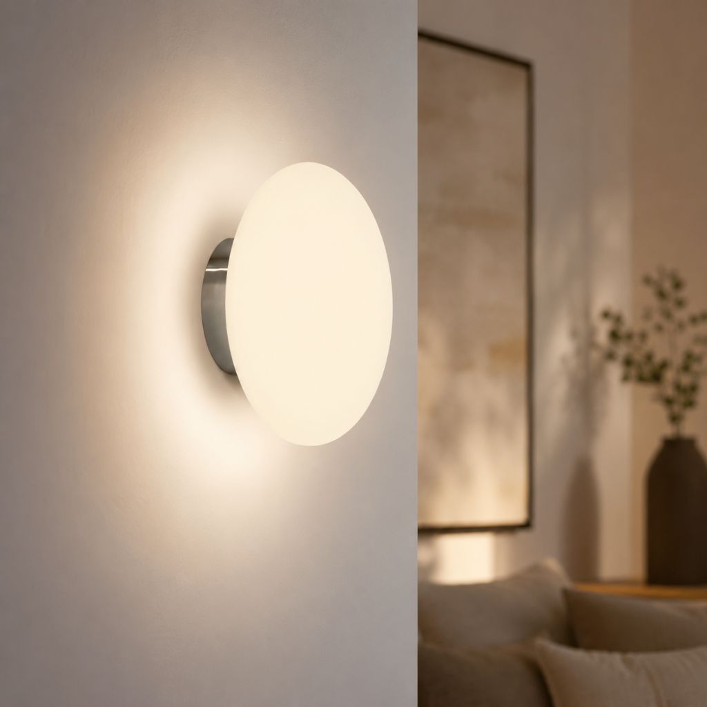 Nordic White Glass Orb Wall Sconce