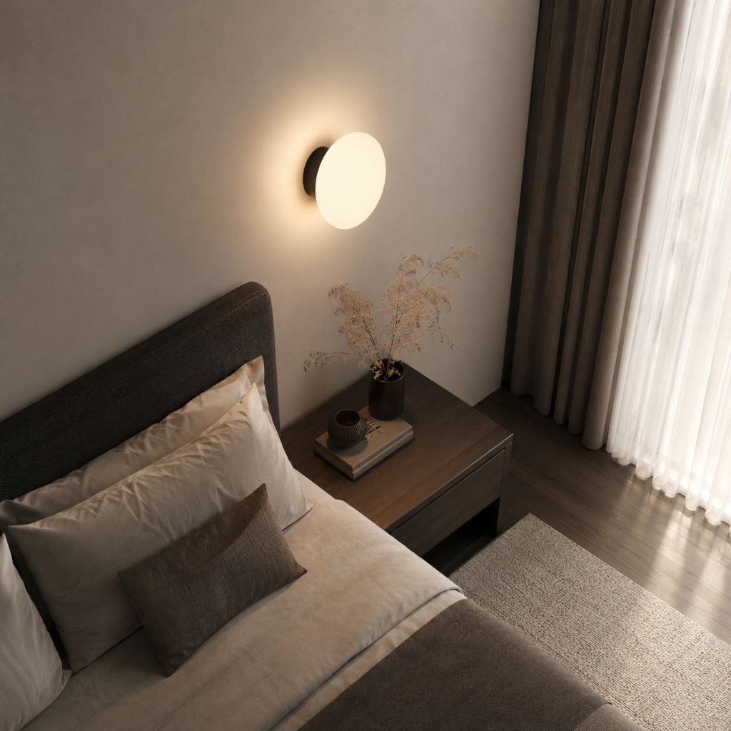 Nordic White Glass Orb Wall Sconce
