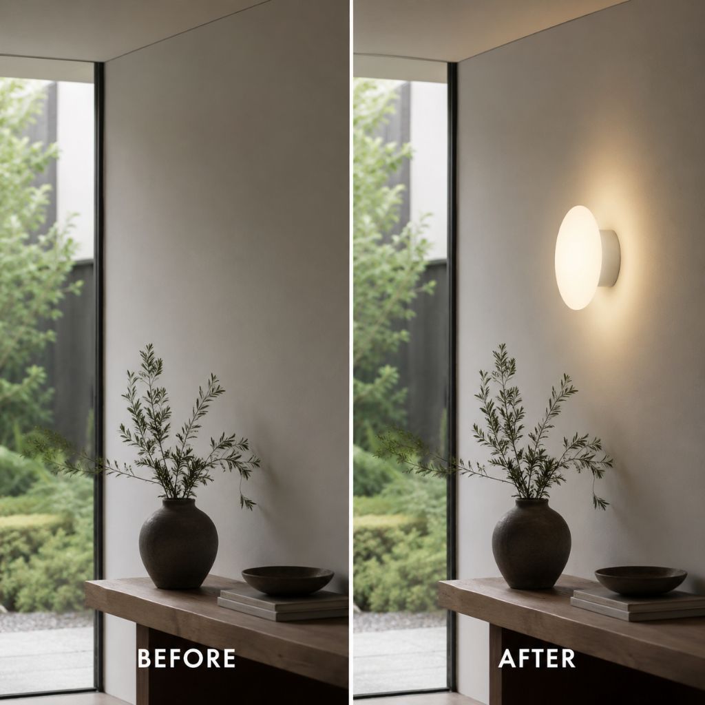 Nordic White Glass Orb Wall Sconce