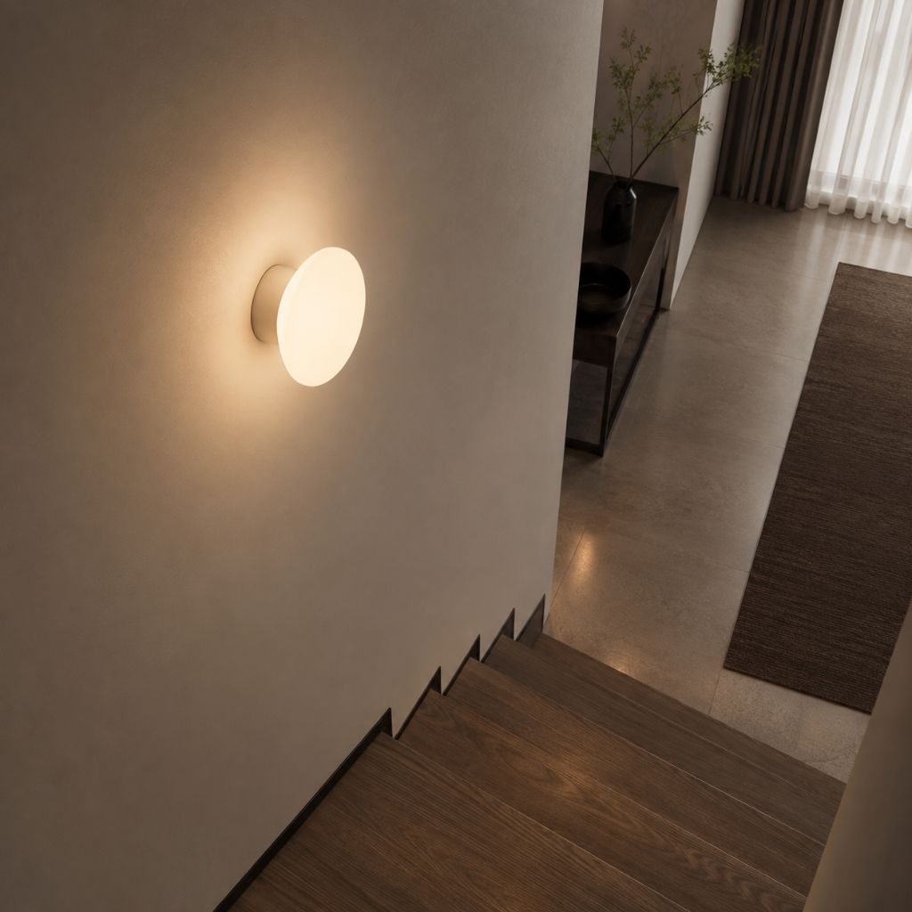 Nordic White Glass Orb Wall Sconce