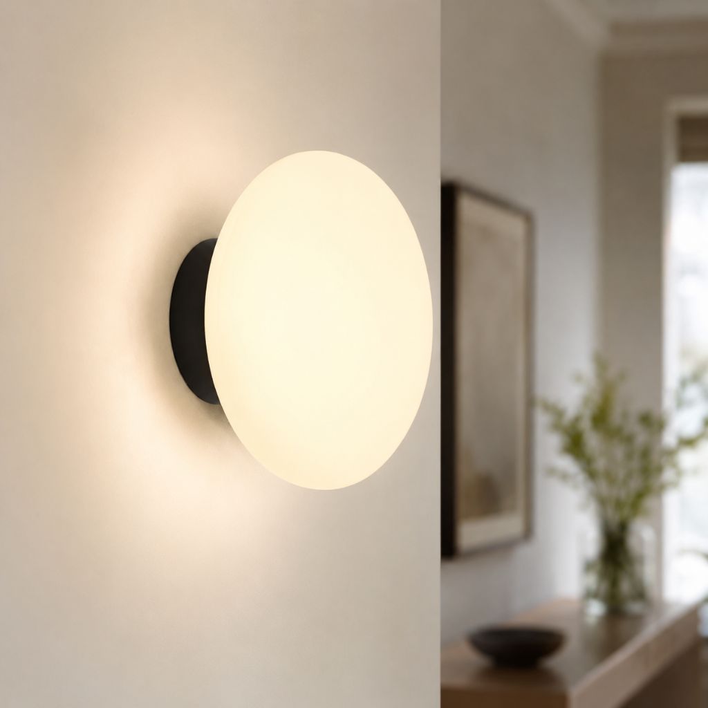 Nordic White Glass Orb Wall Sconce