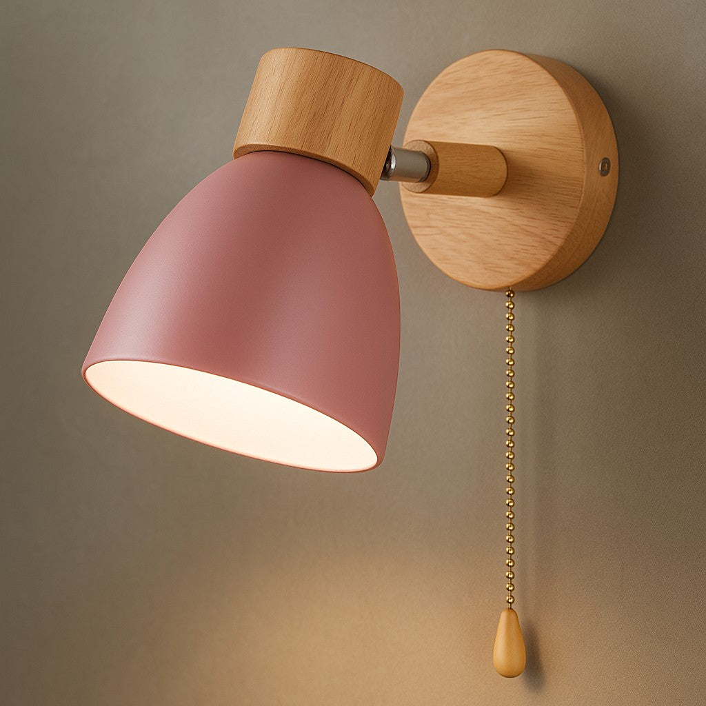Nordics Wooden Wall Lamp for Bedroom