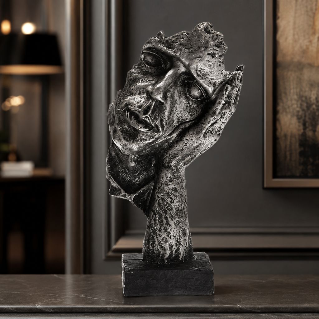 Odin's Faces Nordic-Inspired Resin Sculpture