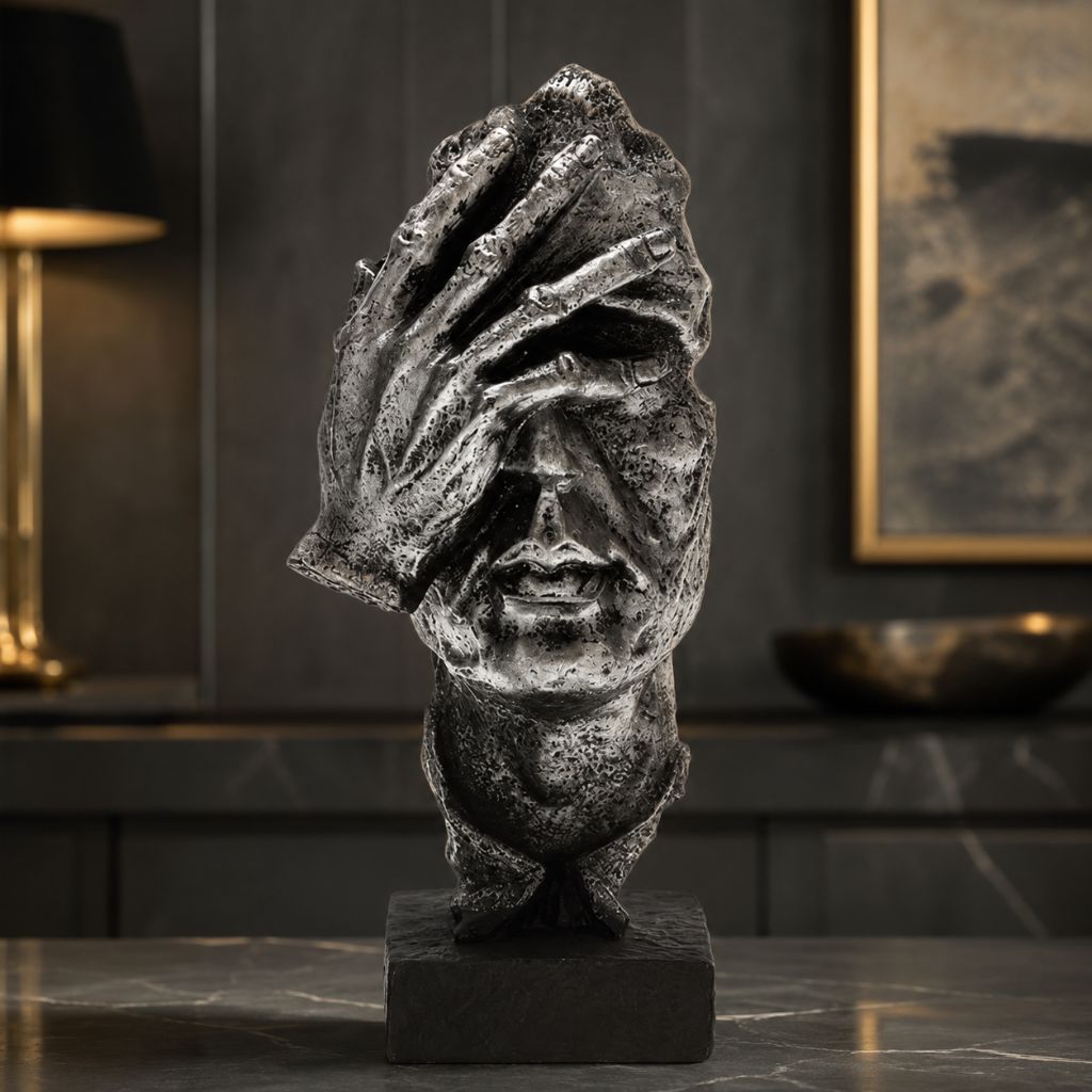 Odin's Faces Nordic-Inspired Resin Sculpture