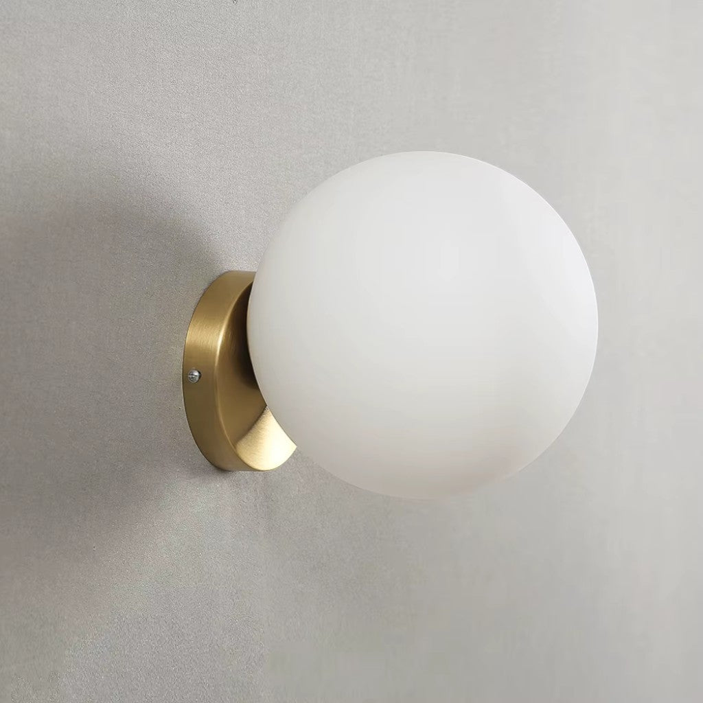 Olo Sphere Bedside Wall Lamp in Gold Finish - Lattea Global