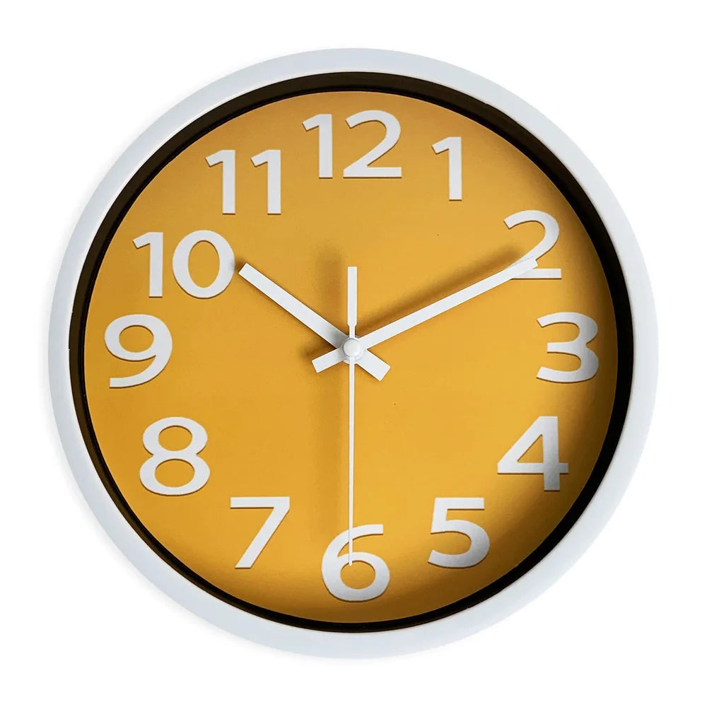 Orange wall clock minimalist nordic style – view 9