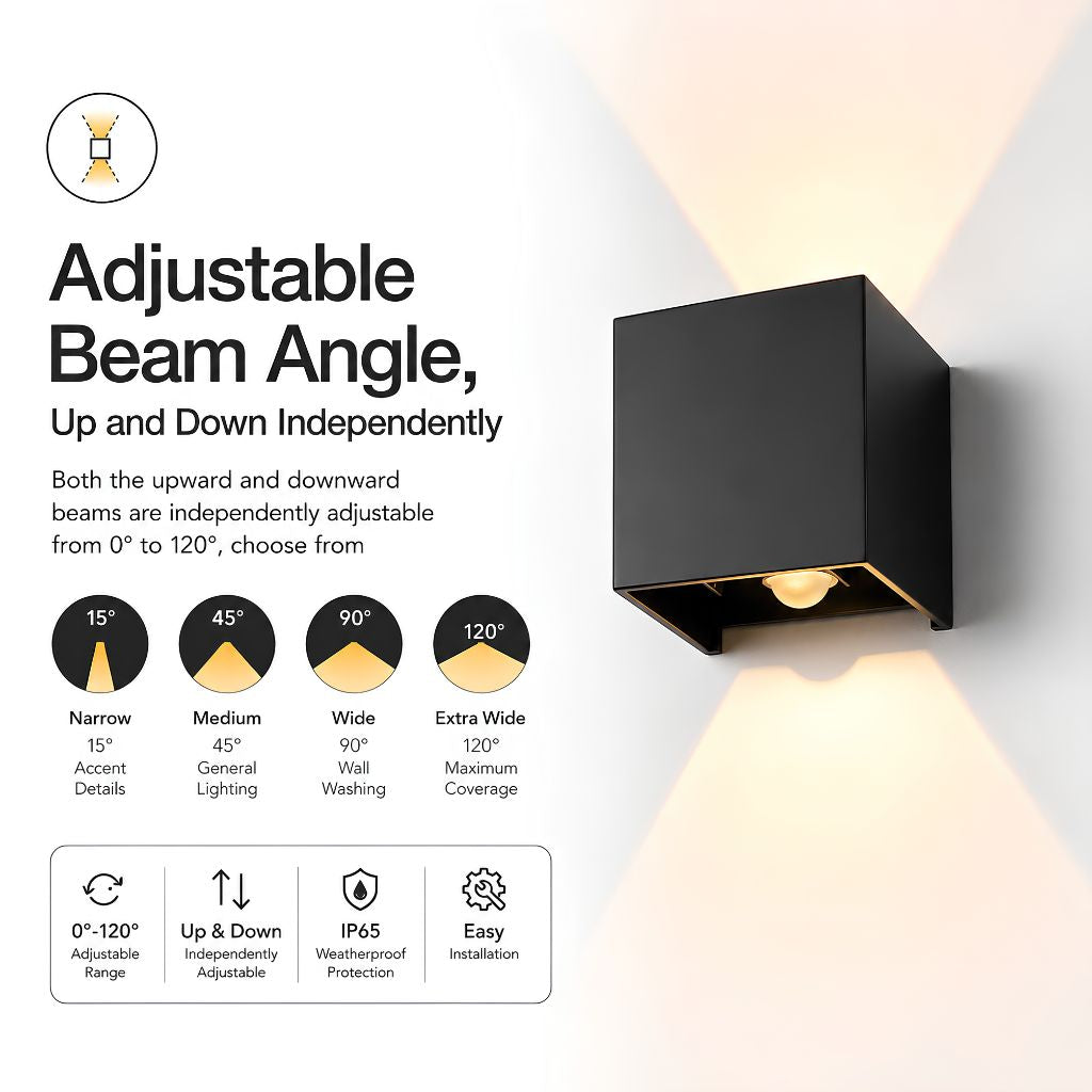 LED Outdoor Wall Light Motion Sensor IP65 Up Down Sconce