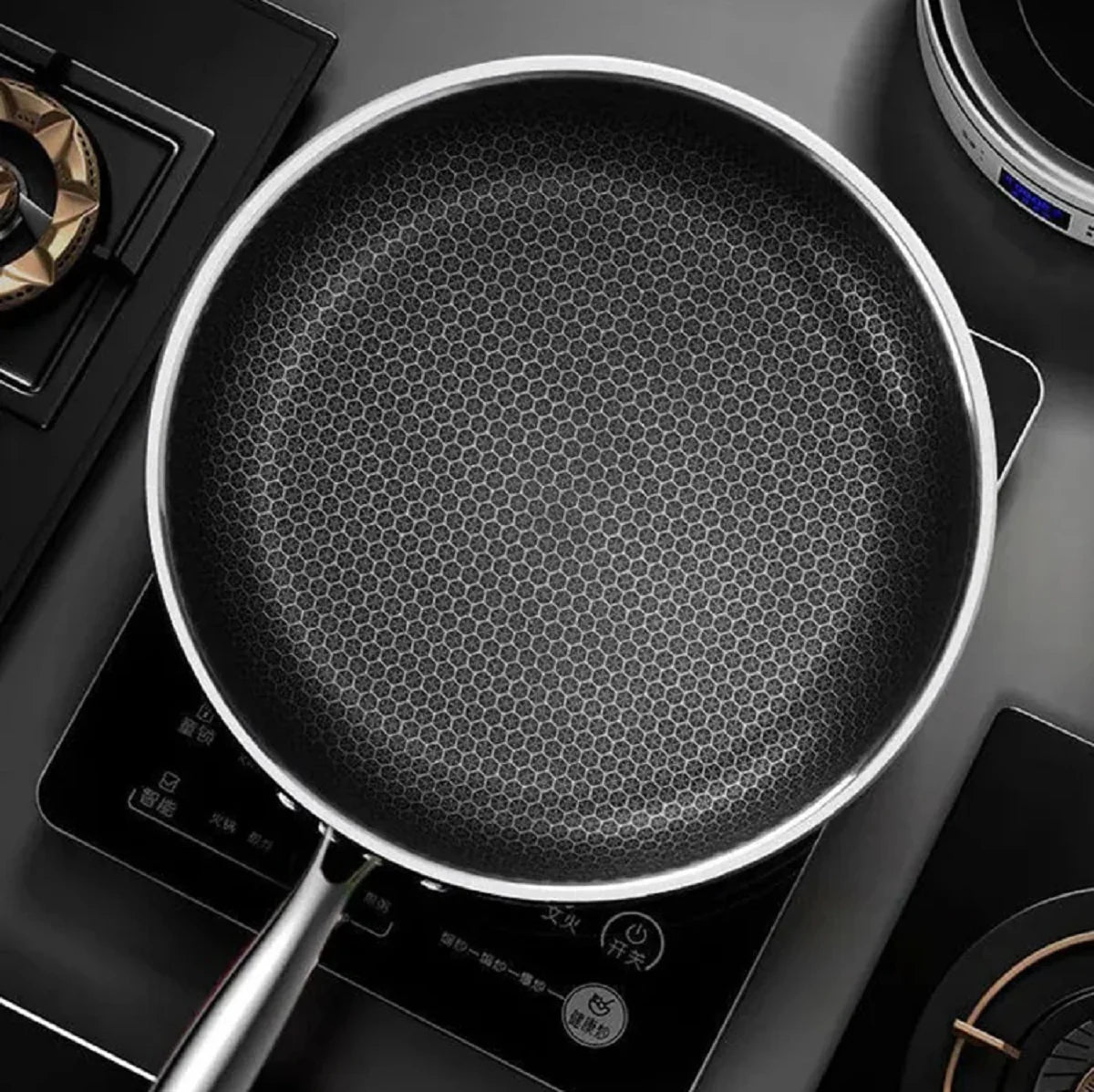 Premium Honeycomb Non - Stick Wok – Stainless Steel Perfect for Stir - Fry - Lattea Global