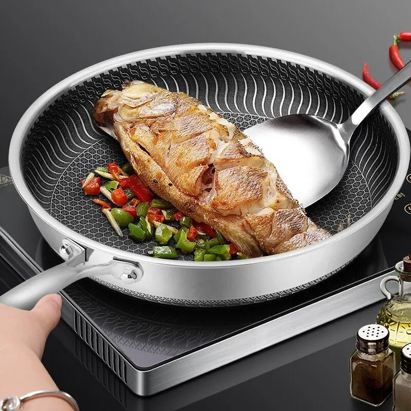 Premium Honeycomb Non - Stick Wok – Stainless Steel Perfect for Stir - Fry - Lattea Global