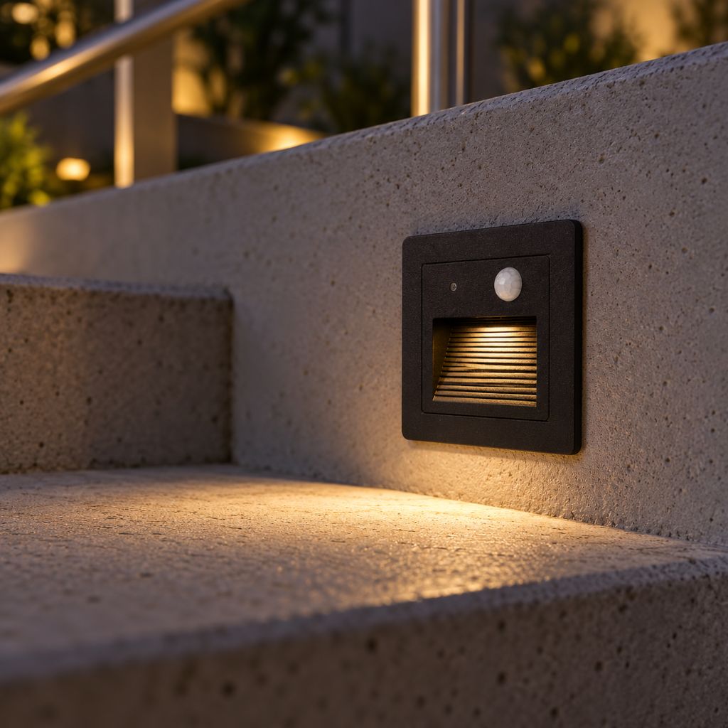 Recessed LED Step Light with PIR Motion Sensor 3W IP65