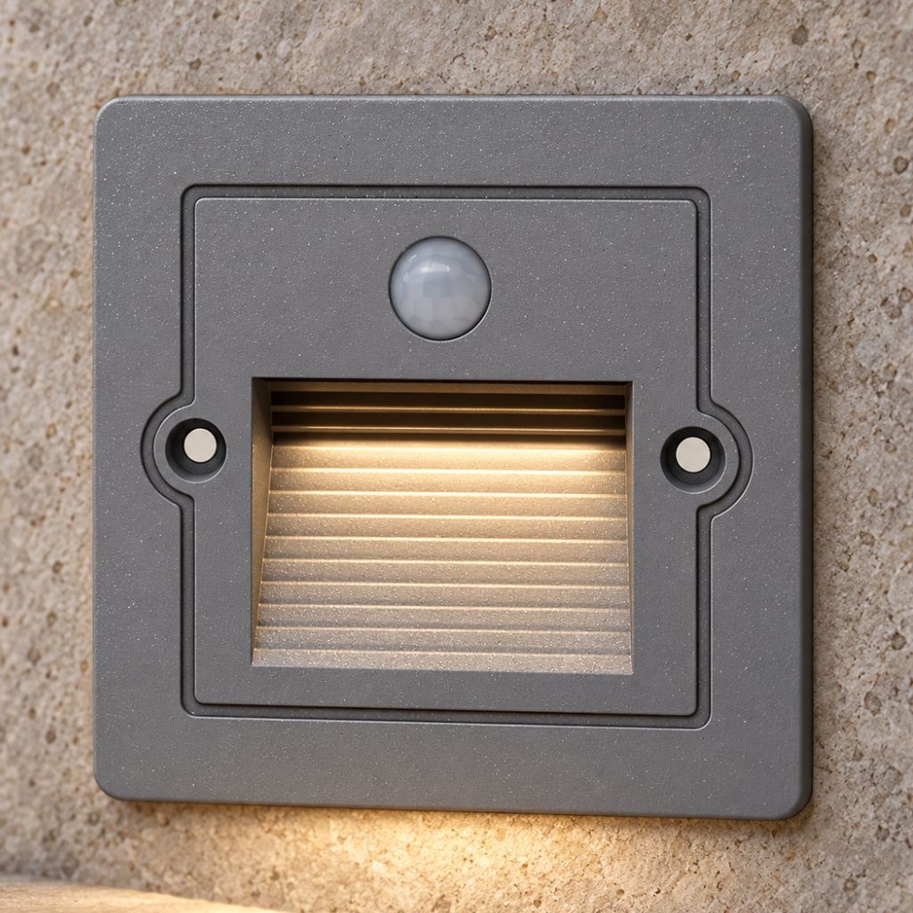 Recessed LED Step Light with PIR Motion Sensor 3W IP65