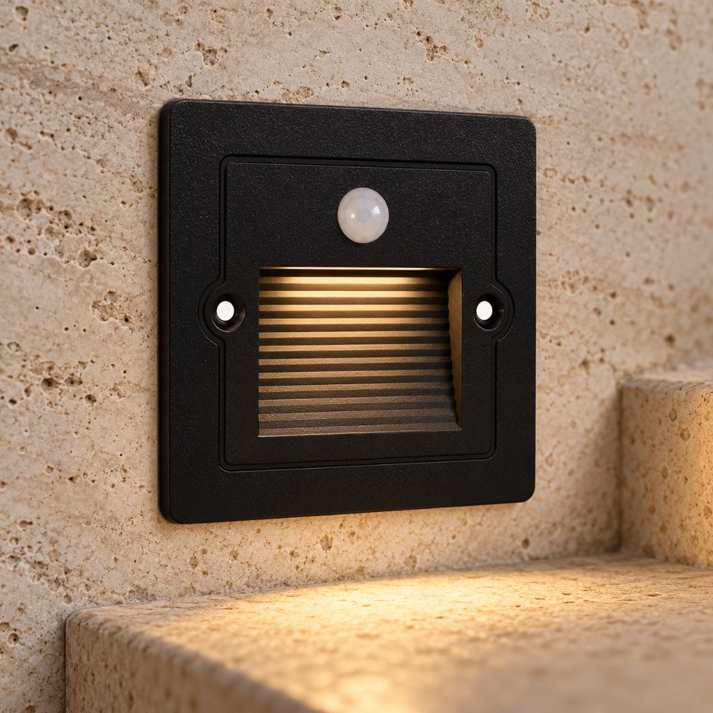 Recessed LED Step Light with PIR Motion Sensor 3W IP65