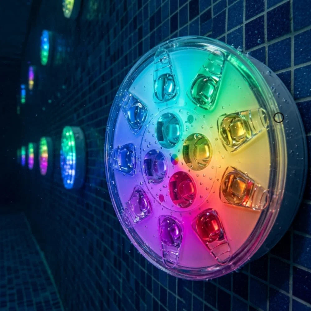 Rechargeable pool lights ip68 waterproof submersible led with remote – view 2