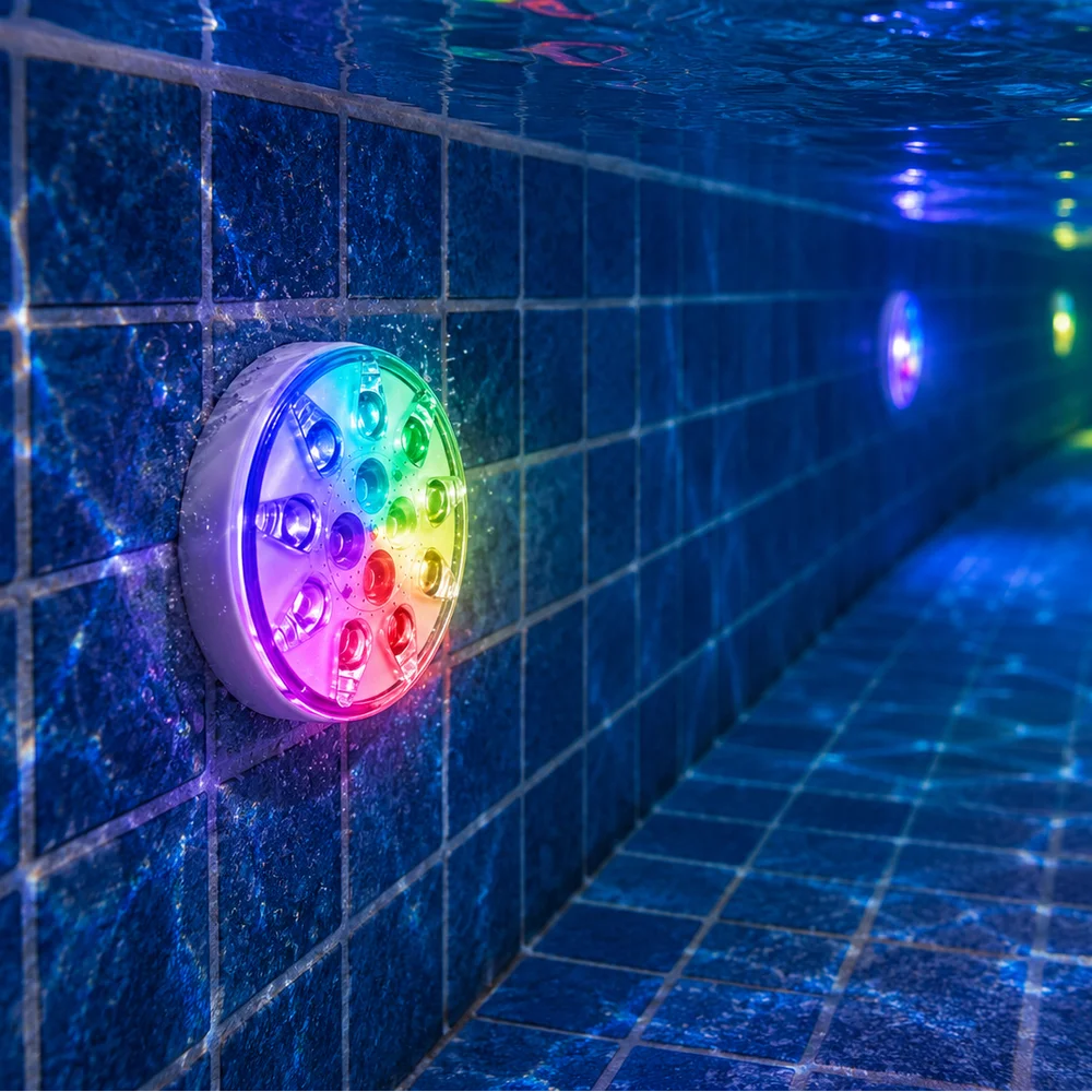 Rechargeable pool lights ip68 waterproof submersible led with remote – view 3