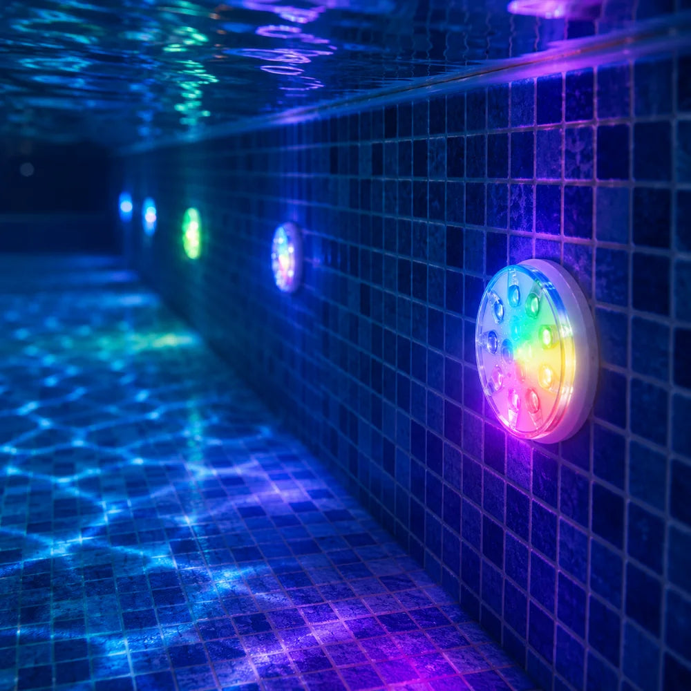 Rechargeable pool lights ip68 waterproof submersible led with remote – view 4