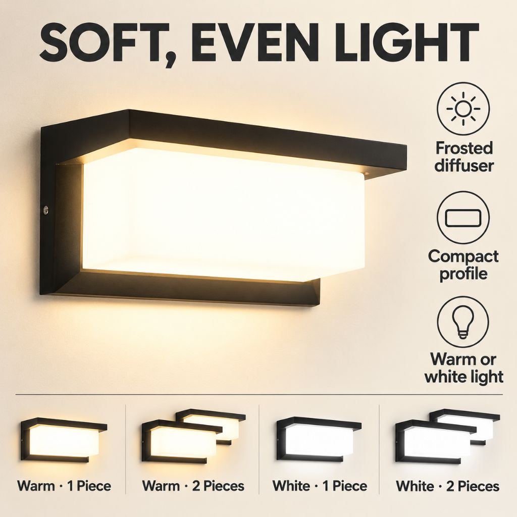 Rectangular LED Wall Light with Frosted Diffuser
