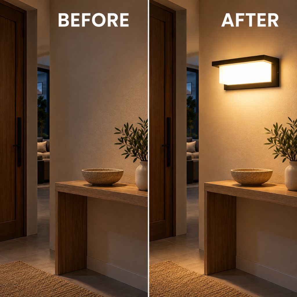 Rectangular LED Wall Light with Frosted Diffuser
