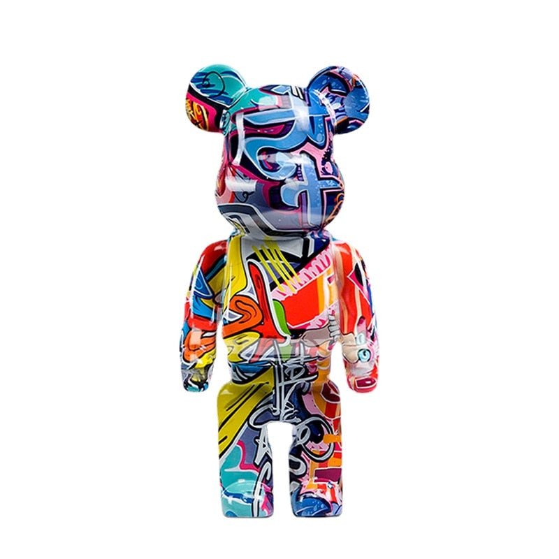 Resin Bear Sculpture with Graffiti Street Art Design - Lattea Global