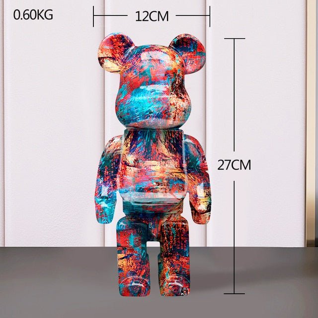 Resin Bear Sculpture with Graffiti Street Art Design - Lattea Global