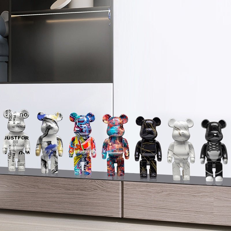 Resin Bear Sculpture with Graffiti Street Art Design - Lattea Global