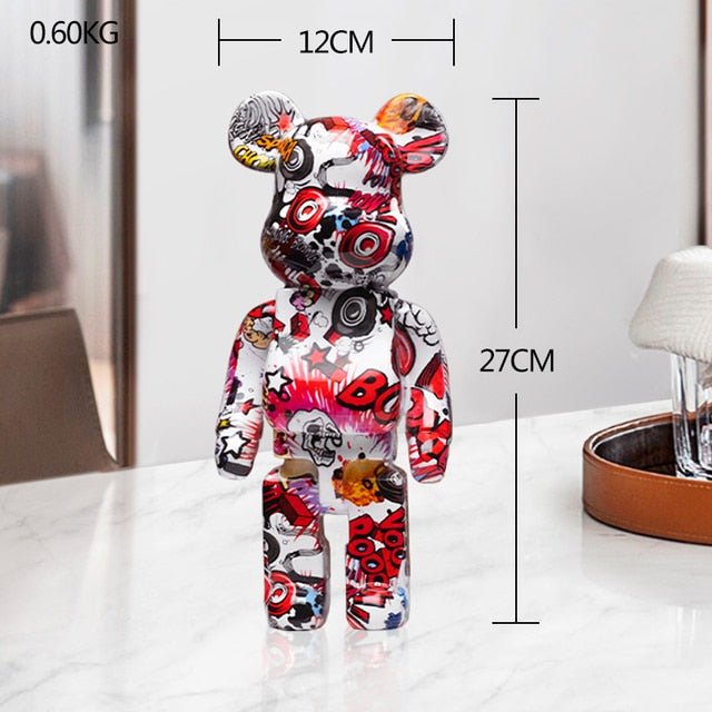 Resin Bear Sculpture with Graffiti Street Art Design - Lattea Global