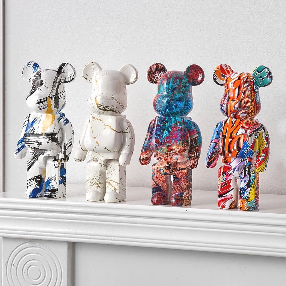 Resin Bear Sculpture with Graffiti Street Art Design - Lattea Global