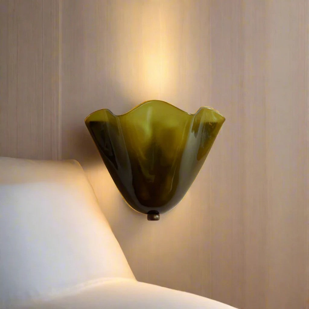 Retro Glass Shell Wall Light Sconce