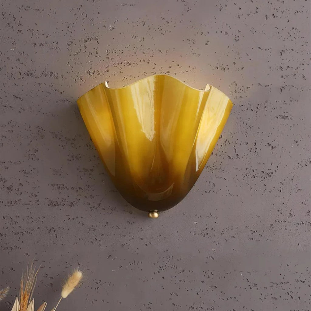 Retro Glass Shell Wall Light Sconce