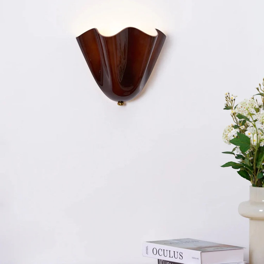 Retro Glass Shell Wall Light Sconce