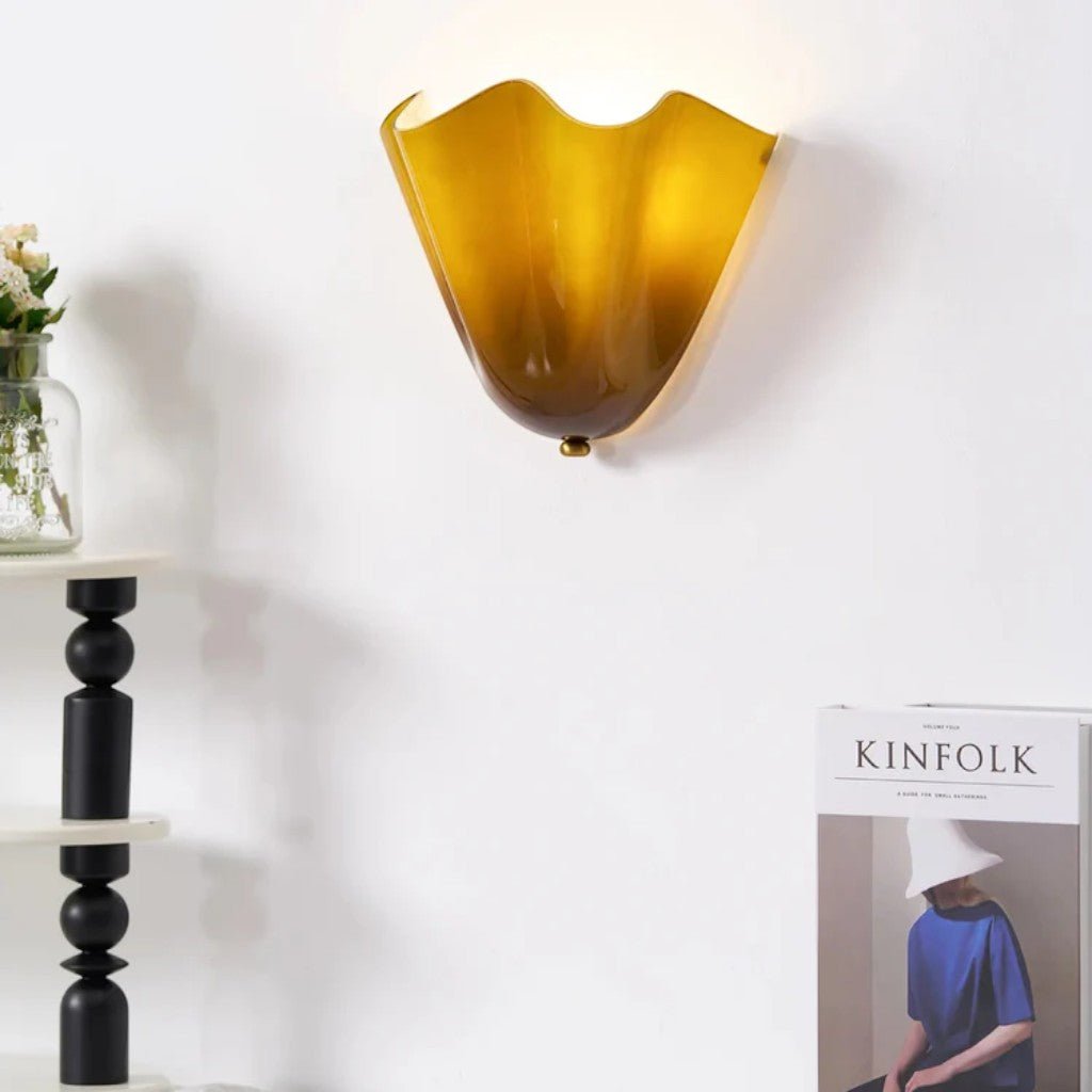 Retro Glass Shell Wall Light Sconce