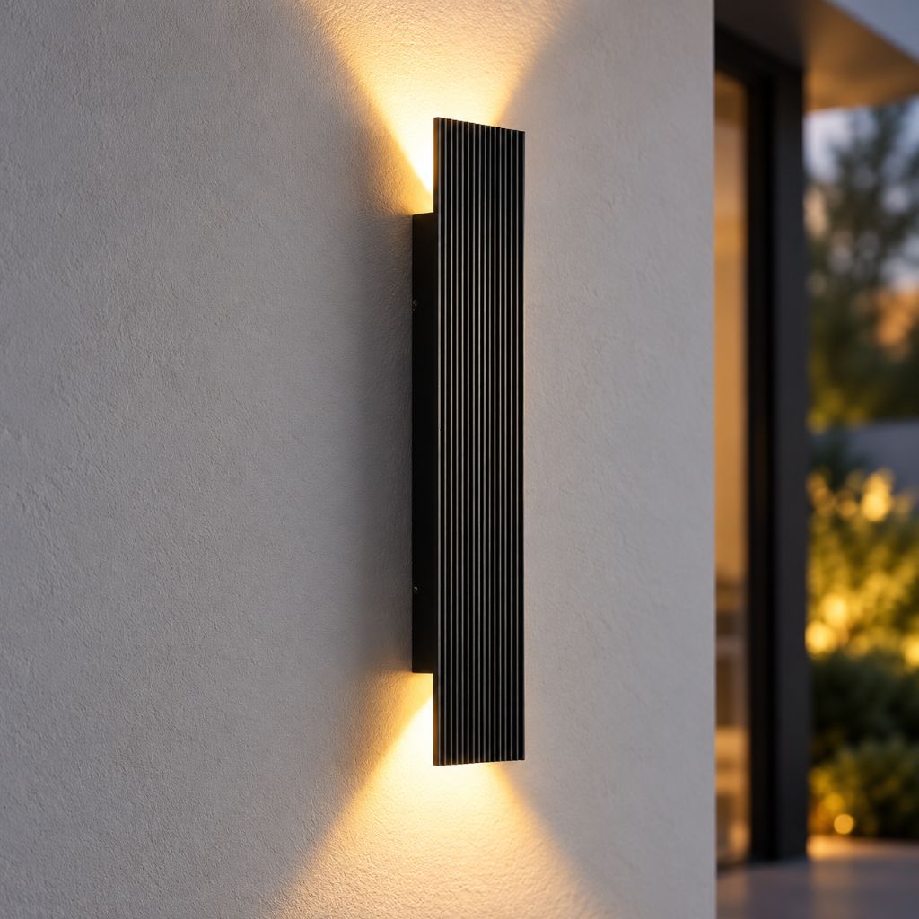Ribbed Aluminum IP65 Up and Down LED Wall Light