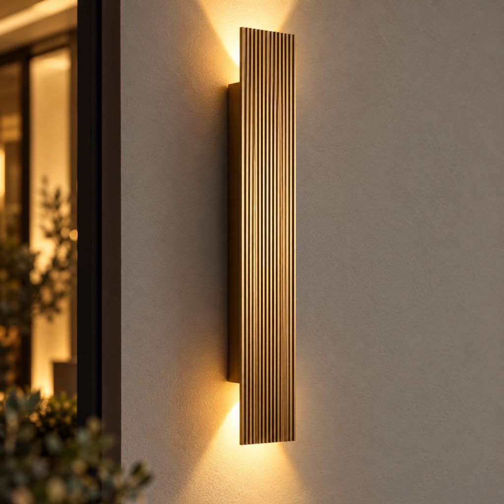 Ribbed Aluminum IP65 Up and Down LED Wall Light