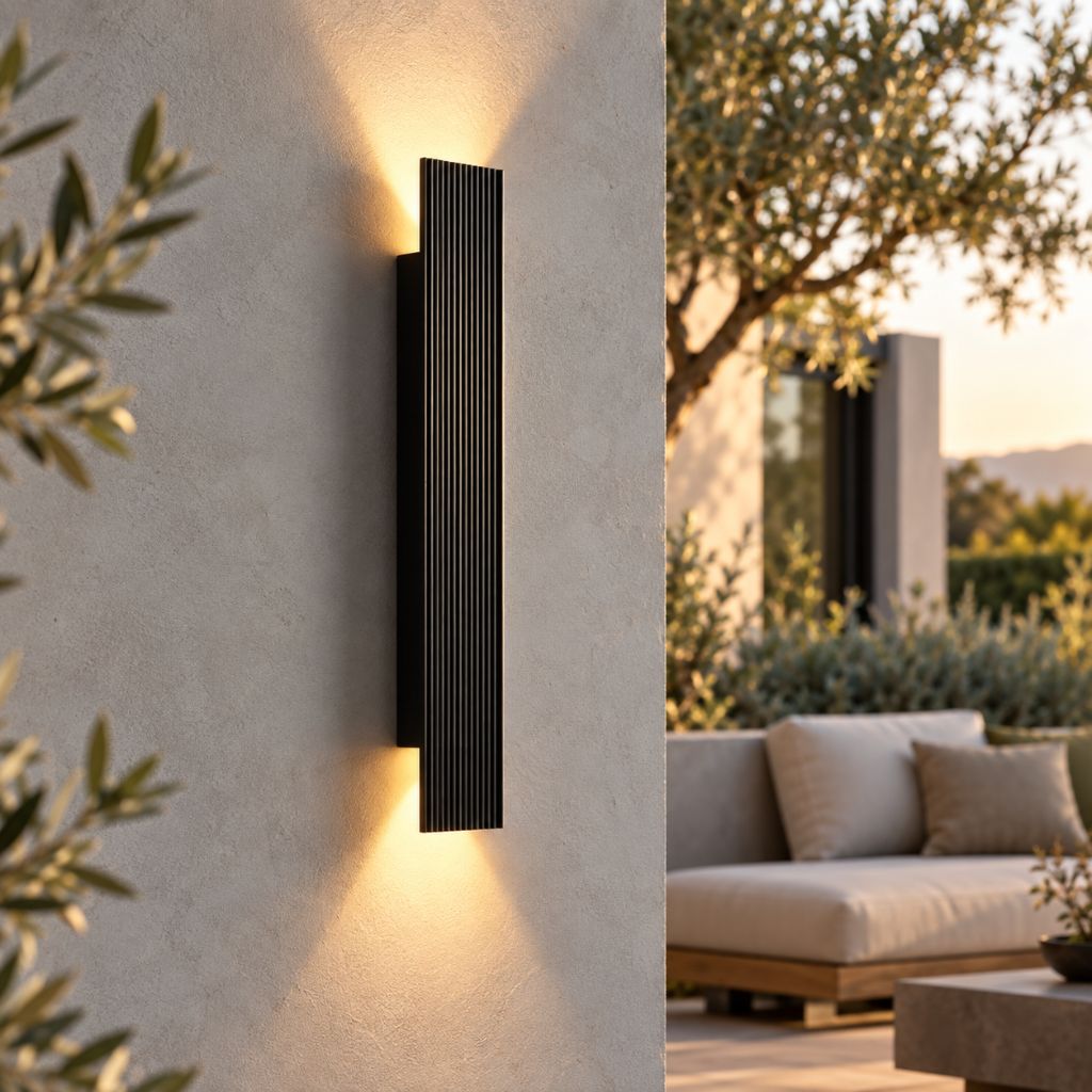Ribbed Aluminum IP65 Up and Down LED Wall Light