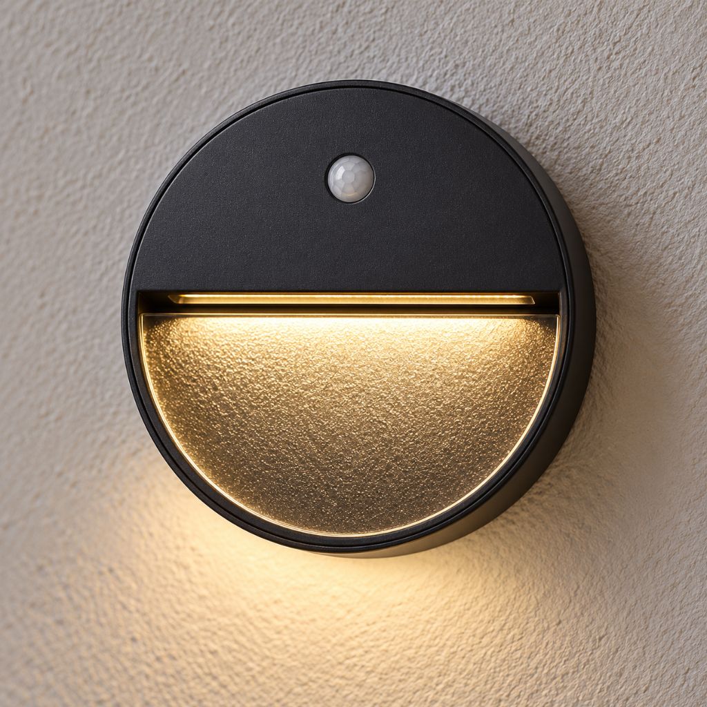 Round Aluminium LED Step Light with Sensor IP65